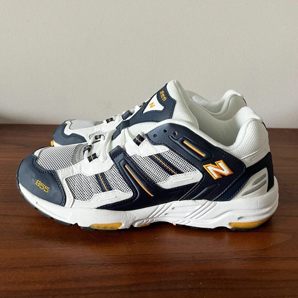 New Balance 855 M855NW White Navy Running Shoes Men's US 11.5 D Cushion Sneakers